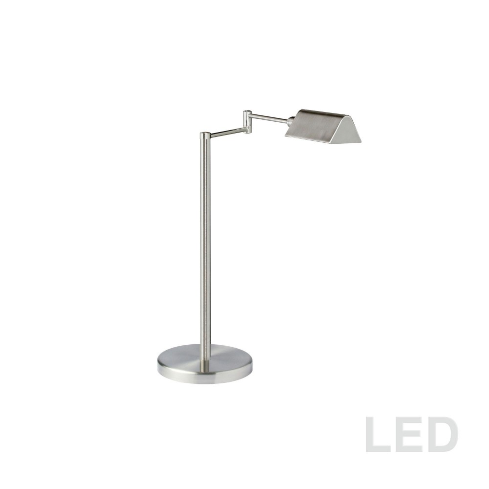 5W LED Swing Arm Table Lamp, Satin Nickel Finish