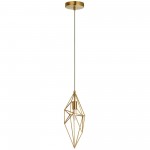 1 Light Incandescent Pendant, Aged Brass Finish