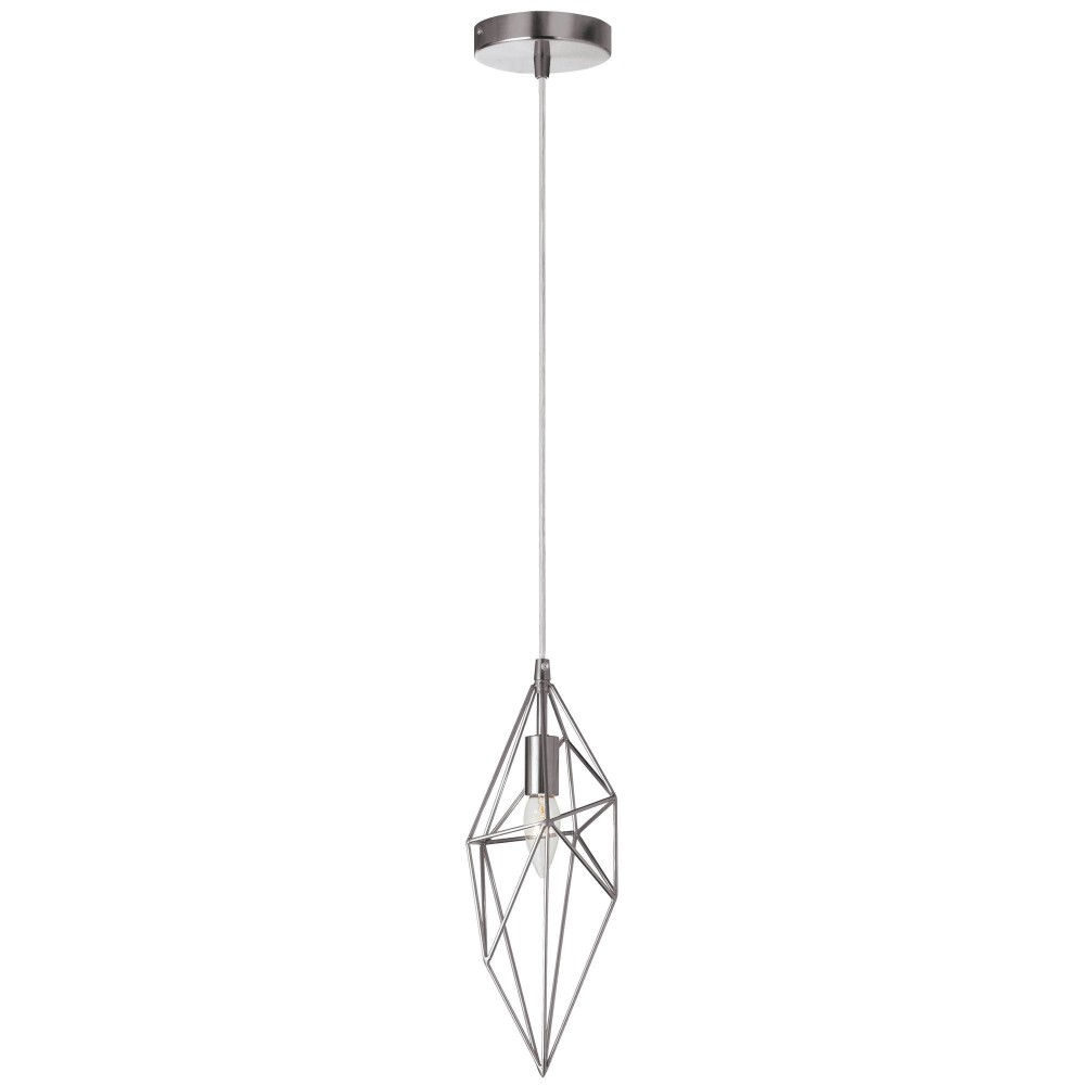 1 Light Incandescent Pendant, Polished Chrome Finish