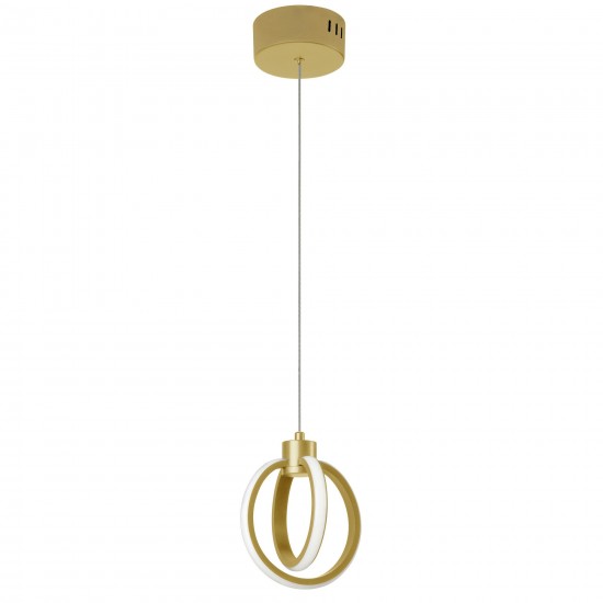 14W Pendant, Aged Brass with White Silicone Diffuser