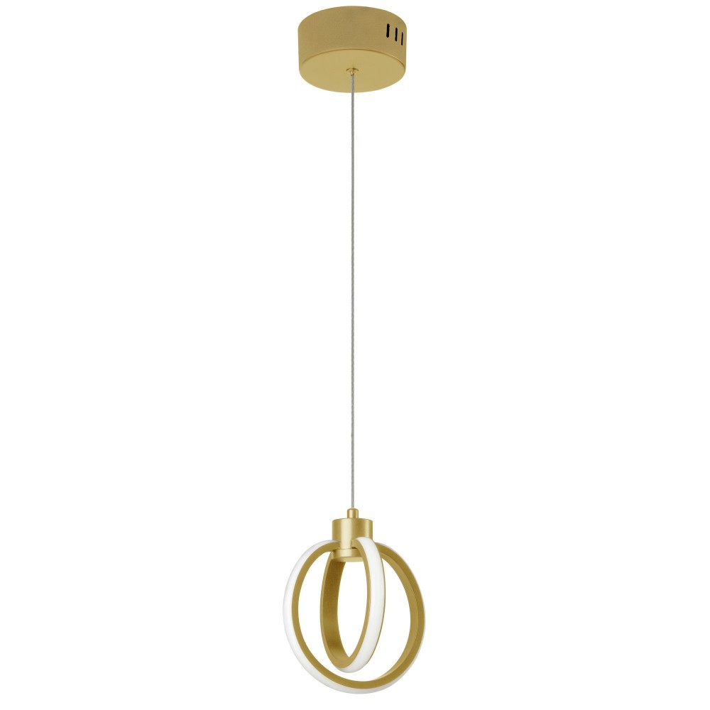 14W Pendant, Aged Brass with White Silicone Diffuser