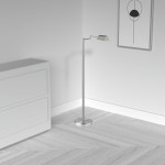 9W LED Swing Arm Floor Lamp, Satin Nickel Finish