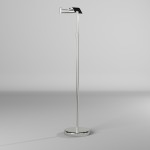 9W LED Swing Arm Floor Lamp, Satin Nickel Finish