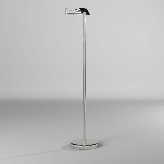 9W LED Swing Arm Floor Lamp, Satin Nickel Finish