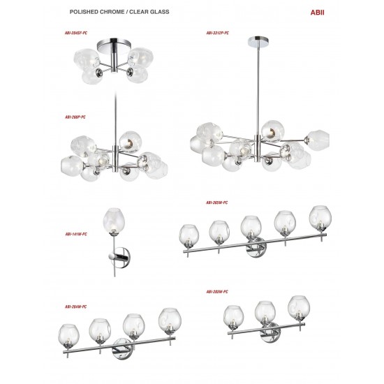 3 Light Halogen Vanity Polished Chrome with Clear Glass