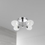 4 Light Halogen Semi Flush, Polished Chrome with Clear Glass