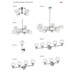 8 Light Pendant, Polished Chrome Finish with Clear Glass