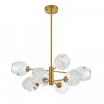 8 Light Halogen Pendant, Vintage Bronze with Clear Glass