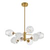 8 Light Halogen Pendant, Vintage Bronze with Clear Glass