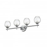 4 Light Halogen Vanity Polished Chrome with Clear Glass