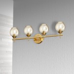 4 Light Halogen Vanity Vintage Bronze with Champagne Glass