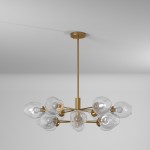 12 Light Halogen Pendant, Vintage Bronze with Clear Glass