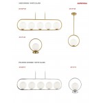 1 Light Halogen Pendant Aged Brass Finish with White Glass