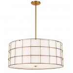 Alcala 4 Light Incandescent Aged Brass Pendant w/ White Shade , ALC-254P-AGB