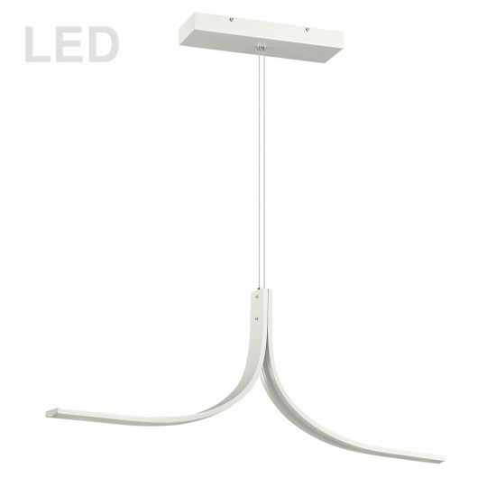 26W LED Horizontal Pendant Matte White Finish