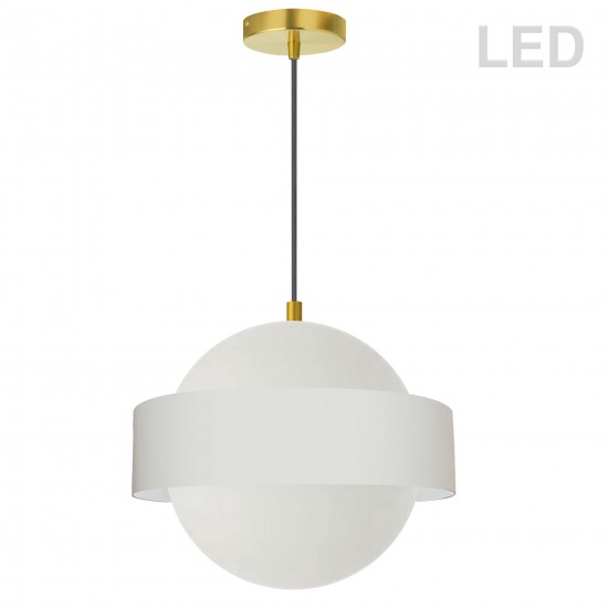 Atomic 30W Pendant, Aged Brass with White Shade , AMC-1330LEDP-AGB-790