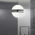 30W Pendant, Matte Black w/ White Glass