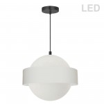 30W Pendant, Matte Black with White Shade