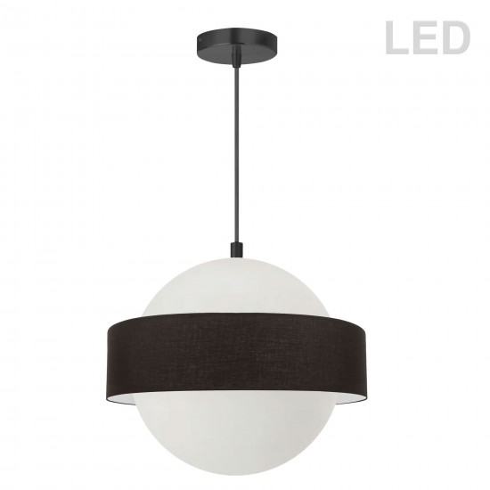 30W Pendant, Matte Black with Black Shade