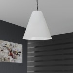 1 Light Large Anaya Matte Black Pendant w/ White Shade