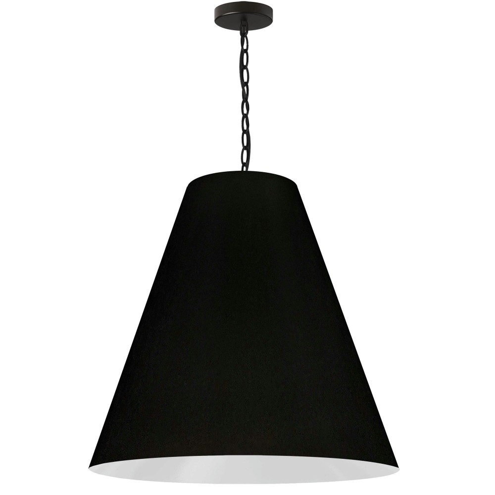 1 Light Large Anaya Matte Black Pendant w/ Black Shade