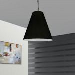 1 Light Large Anaya Matte Black Pendant w/ Black Shade