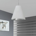 1 Light Large Anaya Matte White Pendant with White/Silver Shade