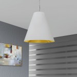 1 Light Large Anaya Matte White Pendant with White/Gold Shade