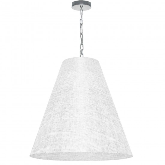 1 Light Large Anaya Polished Chrome Pendant with White/Clear Shade