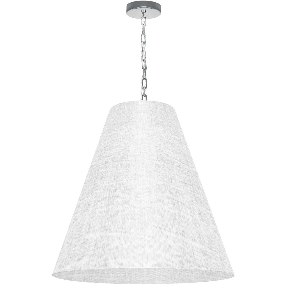 1 Light Large Anaya Polished Chrome Pendant with White/Clear Shade