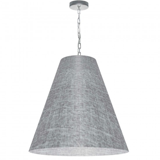 1 Light Large Anaya Polished Chrome Pendant with Grey/Clear Shade