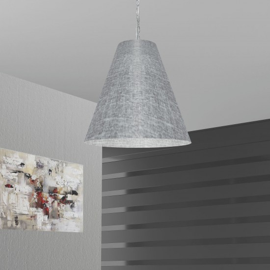 1 Light Large Anaya Polished Chrome Pendant with Grey/Clear Shade