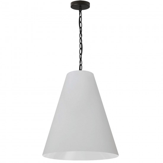 1 Light Medium Anaya Matte Black Pendant w/ White Shade