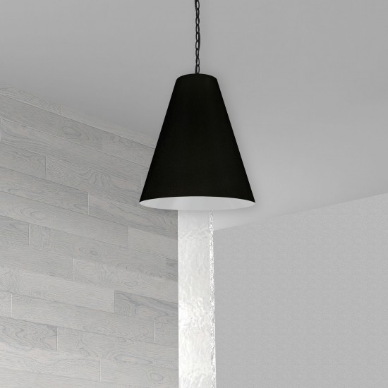 1 Light Medium Anaya Matte Black Pendant w/ Black Shade