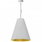 1 Light Medium Anaya Matte White Pendant with White/Gold Shade