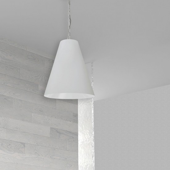 1 Light Medium Anaya Matte White Pendant w/ White Shade