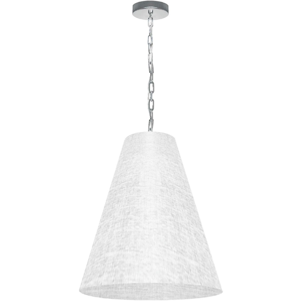 1 Light Medium Anaya Polished Chrome Pendant with White/Clear Shade