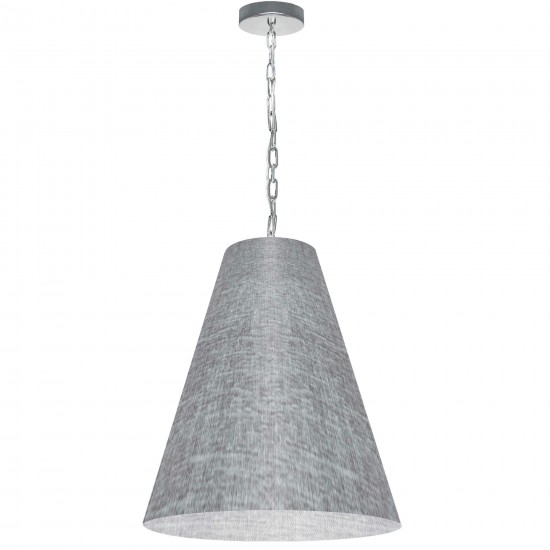 1 Light Medium Anaya Polished Chrome Pendant with Grey/Clear Shade