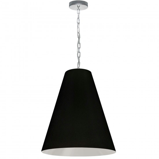 1 Light Medium Anaya Polished Chrome Pendant w/ Black Shade