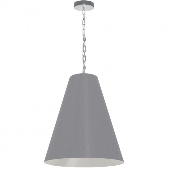 1 Light Medium Anaya Polished Chrome Pendant w/ Grey Shade