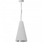 1 Light Small Anaya Matte White Pendant with White/Silver Shade