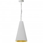 1 Light Small Anaya Matte White Pendant with White/Gold Shade