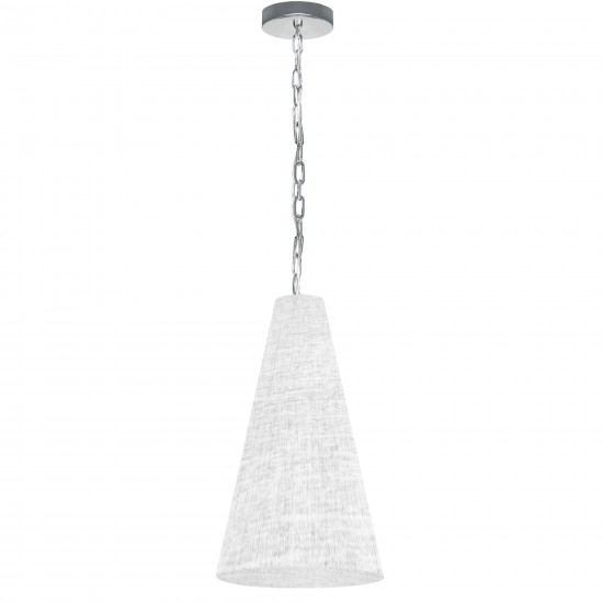 1 Light Small Anaya Polished Chrome Pendant with White/Clear Shade