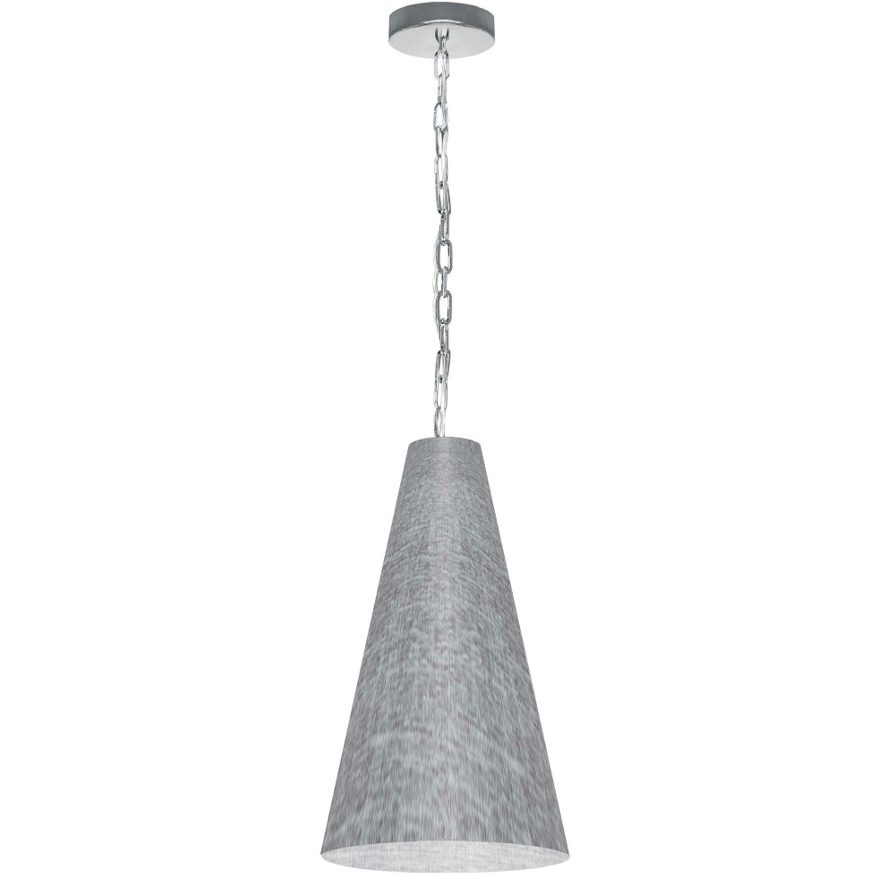 1 Light Small Anaya Polished Chrome Pendant with Grey/Clear Shade