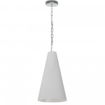 1 Light Small Anaya Polished Chrome Pendant w/ White Shade