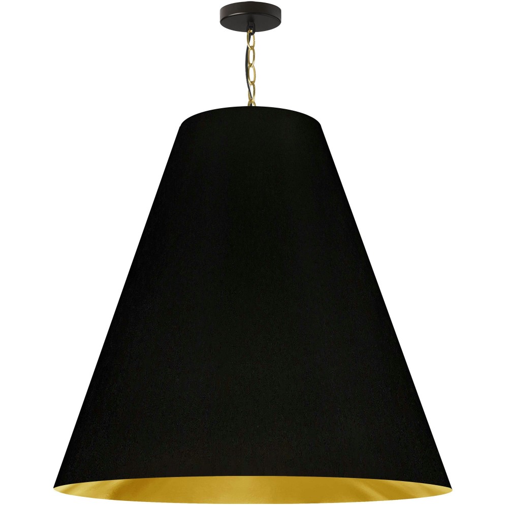 1 Light X-Large Anaya Aged Brass Pendant with Black/Gold Shade 1 Light X-Large Anaya Aged Brass Pendant with Black/Gold Shade