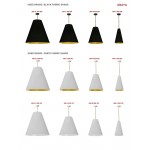 1 Light X-Large Anaya Aged Brass Pendant with Black/Gold Shade