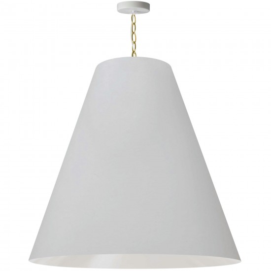 1 Light X-Large Anaya Aged Brass Pendant w/ White Shade