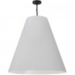 1 Light X-Large Anaya Matte Black Pendant w/ White Shade
