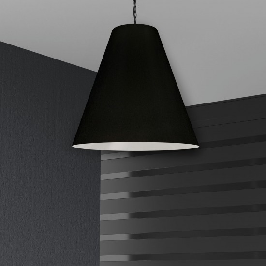 1 Light X-Large Anaya Matte Black Pendant w/ Black Shade